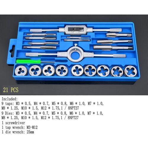 Taps Banya Hardware Tools / hand tapping wrench Banya cutter hand / 21PCS