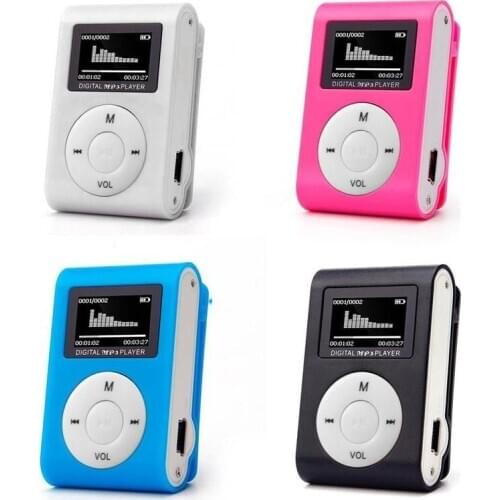 4 Colors MP3 Player Mini Usb Clip Mp3 Player Lcd Screen Supports 32gb Micro Sd Tf Card Reader Stereo Jack Music Player