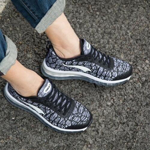 ONEMIX Men Sneakers Breathable Mesh Air Cushion Running Shoes for Women Outdoor Black White Sports Shoes With Free Shipping