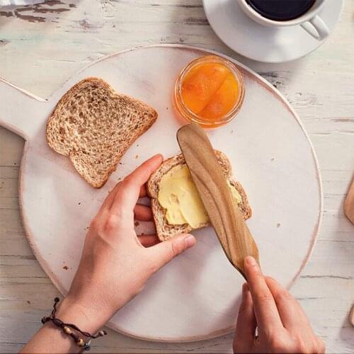 Wooden Spurtles Set 4 Pcs Teak Cooking Utensils Non Stick Wood Cookware with Hanging Hole for Stirring Mixing Serving