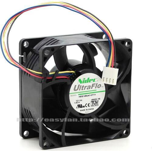 Nidec H80E12BUA7-07T11 DC 12V 1.60A 80x80x38mm Server Cooling Fan