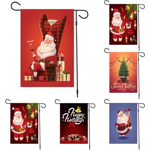 Santa Claus Pattern Hanging Ornament Xmas Holiday Garden Pendant Flag Banner Flag Hanging decoration banner garden banner Flag