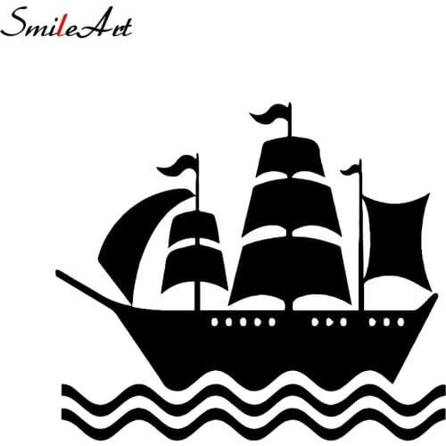 Drop Shipping Sailboat Car Accessories Exterior Fun Vinyl Car-Styling Car Sticker Decals Decor