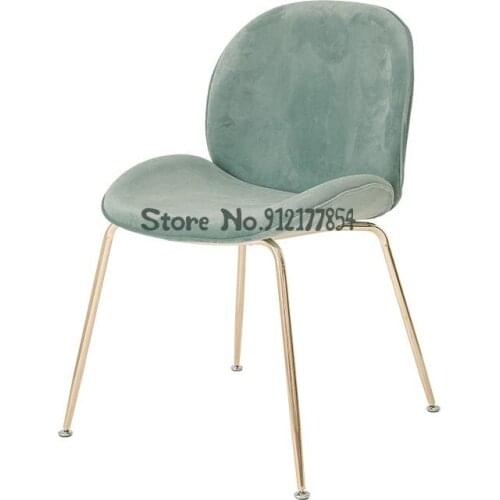 Nordic Light Luxury Dining Chair Simple Dressing Chair Beetle Chair Backrest Home Bedroom Desk Chair Net Red Makeup Chair