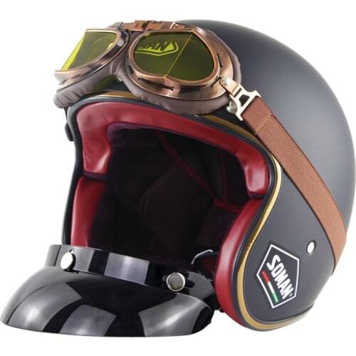 Scooter Racer Vintage Motorcycle Helmet Casco Moto Retro Motorbike Helmet Light Weight Open Face Helmet for Men Women