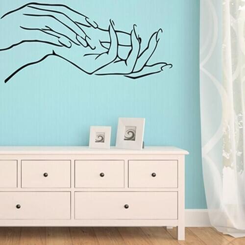 High Quality Creative Refrigerator Black Sticker Beautiful Hands Pattern Wall Stickers Home Decoration Kitchen Wall Art Mural