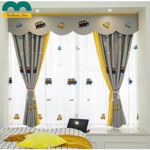 Manufacturers Childrens Room Curtains Boys Kids Bedroom Curtains Window Tatami Shading Curtains for Livingroom Cartoon Car