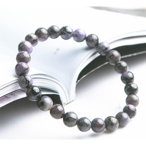 7mm Genuine Purple Natural Sugilite Bracelets For Women Femme Stretch Healing Crystal Natural Stone Round Bead Bracelet
