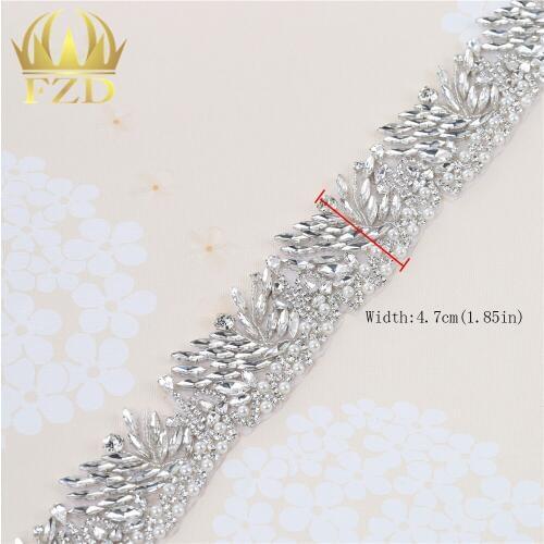 10yards) Wholesale Sewing Iron On Stones Beaded Crystal Pearl and Rhinestone Trimmings for Bridal Sash Garments Dresses