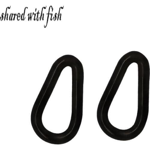 20pcs/lot Flat Carp Fishing Tear Drop Rig Ring Matt Black Rig Loop Carping Terminal Accessories