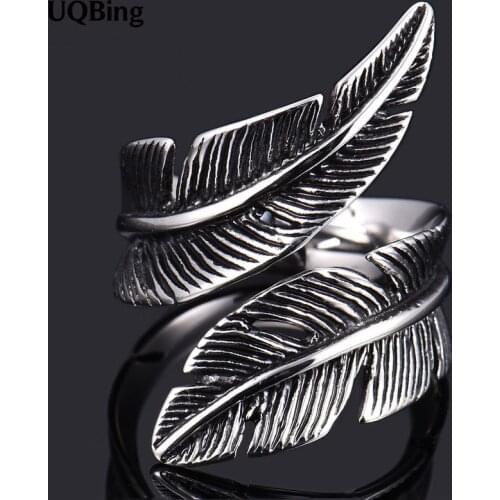 2017 Wholesale Fits European Jewelry 925 Sterling Silver Feather Rings Open 925 Sterling Silver Ring Women Jewelry