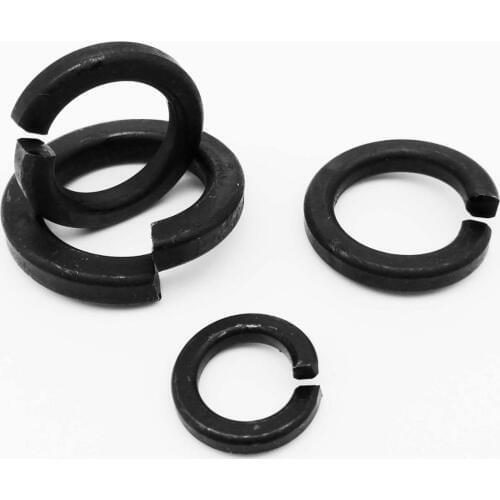 5/10/25/50 M2 M2.5 M3 M3.5 M4 M5 M6 M8 M10 M12-M24 GB93 Black Grade 8.8 Steel Spring Washer Split Lock Elastic Gasket Shells Pad