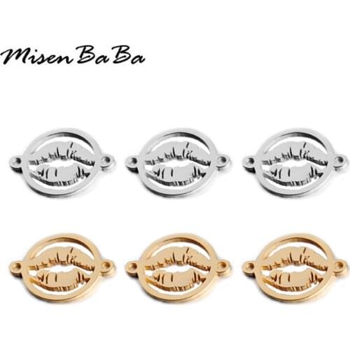 5PCS/lot Stainless Steel Expression Lips Charms Pendants for Jewelry Making Necklace Mouth Pendants