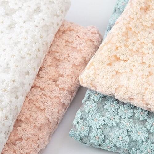 50X135cm Small Floral Embroidery Fabric For Sewing Dress Bags Hat Home Textiles DIY Patchwork Handmade Tissus Materials Telas