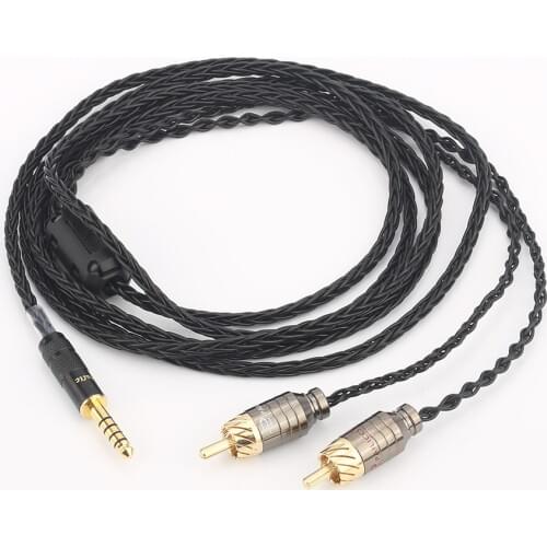 Audiocrast 2.5/3.5/4.4mm Balanced Male to 2 RCA Male Splitter Audio Cable 24AWG OCC Silver plated Cable for headphone Player