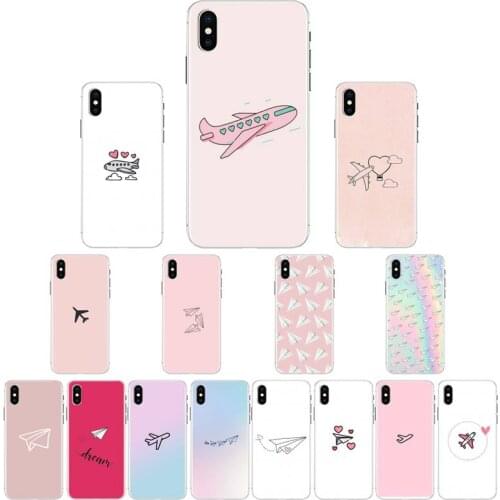 YNDFCNB Pink paper airplane Phone Case For iPhone X XS MAX 6 6s 7 7plus 8 8Plus 5 5S se 2020 XR 12 11 pro max case