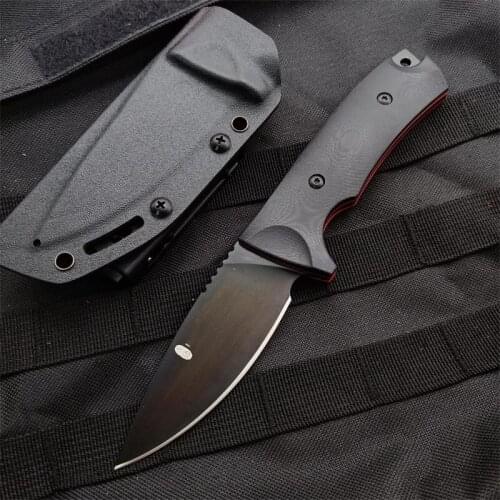 Black Straigh Knife Tactical Knife Fixed Blade Knife VG10 Blade Outdoor Survival Utility Knife Camping Jungle Knife