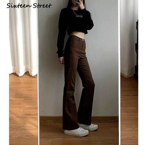 High Waisted Flared Jeans Women Spring and Autumn New Stretch Casual Wide Leg Pants Y2k Aesthetic Fashion Mom Jeans Boyfriend