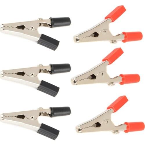 10pcs/Set 56mm Electrical Crocodile Clamps Screw Probe Fixing Test Alligator Clips Cable Lead Testing Clip Industry Supplies