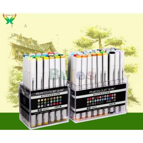 Finecolour EF101 24/36/60/72/Color Alcohol Based Ink Calligraphy Marker Double-Headed Brush Art Markers for Drawing art supplies