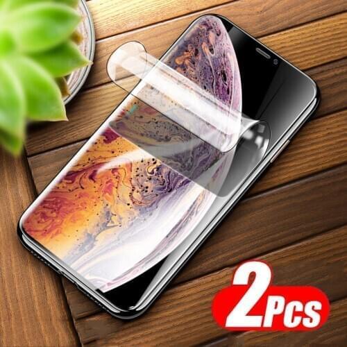 2pcs/lot hydrogel film for iphone 12 mini 11 pro xs max x xr screen protector on i phone 8 7 6 6s plus protective film not flass