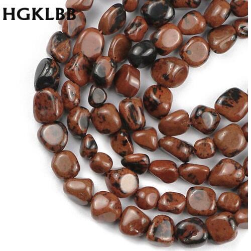 HGKLBB Natural Irregular Mahogany obsidian beads 4~7mm spacers Loose Stone beads for Jewelry making bracelets DIY accessories