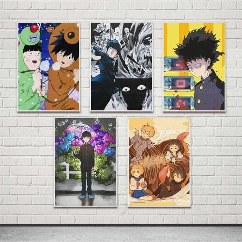 HD Prints Mob Psycho 100 Frame Canvas Painting Wall Art Mobu Saiko Hyaku Posters Modern Home Decor For Bedroom Modular Pictures