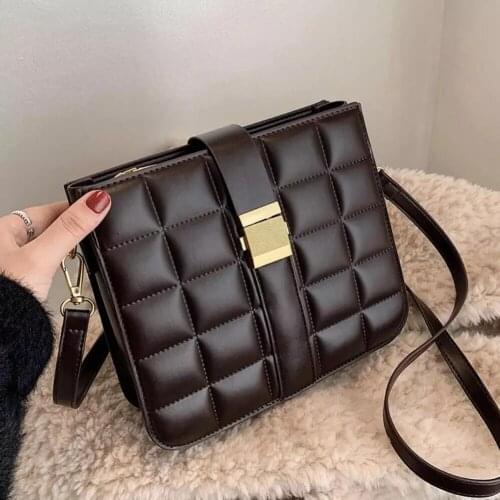Lattice Square Crossbody Bags 2021 New Trendy Quality PU Leather Womens Designer Handbag High capacity Shoulder Messenger Bag