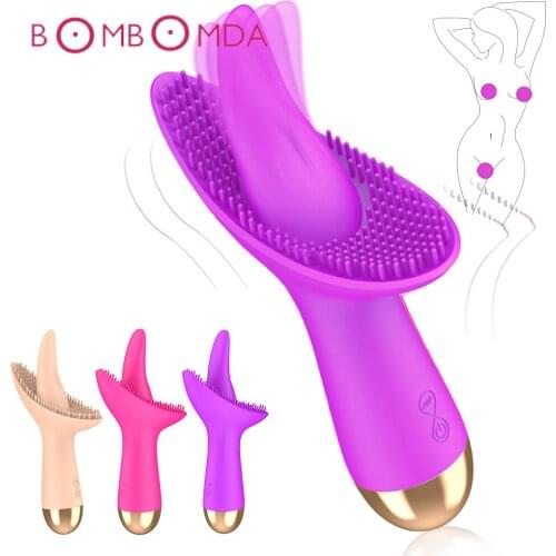 Tongue Licking Vibrator For Women Clitoris Stimulator Oral Sex G Spot Clit Massage Vibrator Adult Sex Toys For Female Masturbate