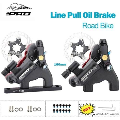 IIIPRO FO Line Pull Oil Brake Front and Rear Combination Calipers Pull Line Flat Road Bike with 160mm Brake Disc
