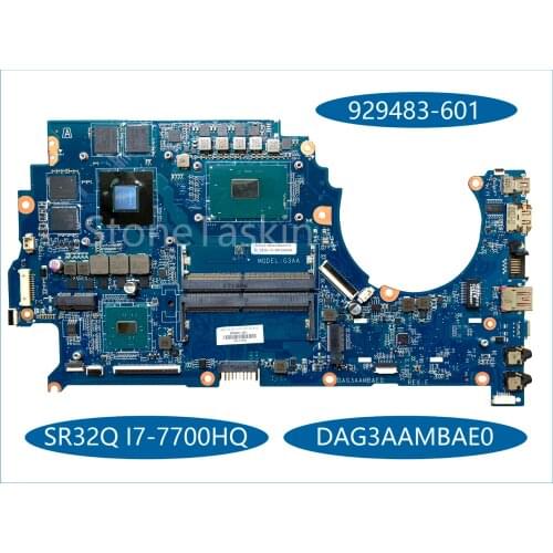 Original 929483-601 for HP OMEN 15-ce002 15-CE Laptop Motherboard SR32Q I7-7700HQ DAG3AAMBAE0 DDR4 100% Fully Teste