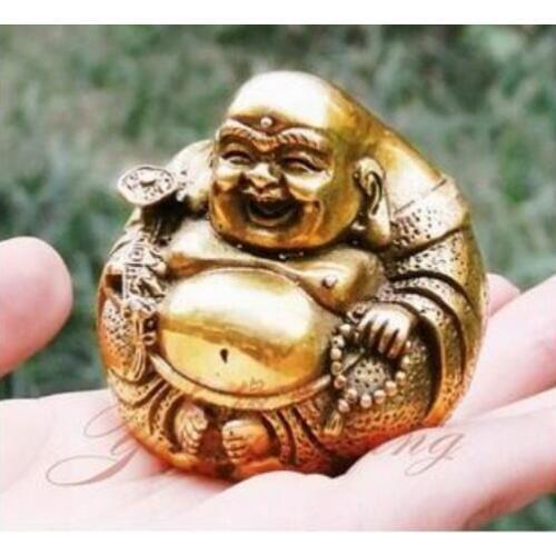 Copper Crafts Brass Tibetan Open light pure copper Ruyi Maitreya Buddha Statue figurine Home Furnishing Feng Shui ornaments