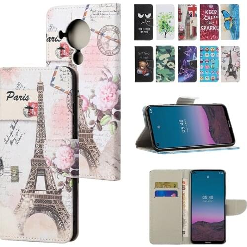 Fashion Painted Cute Cartoon Phone Case For Nokia 5.4 3.4 2.4 1.4 G10 G20 X10 X20 For Sony Xperia 1 10 Wallet Card Slot Cases