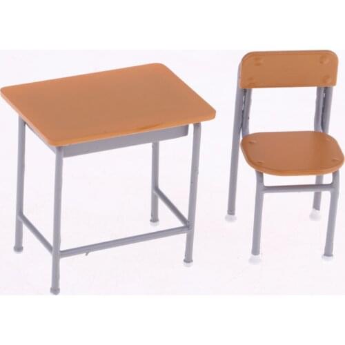 Dollhouse Miniature Desk Chair Set Children Pretend Playing