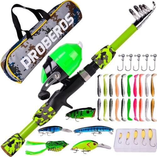 1.2M/1.5M/1.8M Telescopic Fishing Rod Set Childrens Rod Fishing Reel Accessories Fishing Rod Bag Portable Fishing Tackle Kit