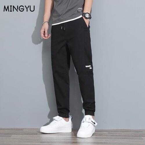 2021 New Mens Casual Pants Trend Loose Summer Slimming Sports Casual Pants Wild Breathable Harlan Stretch Pants