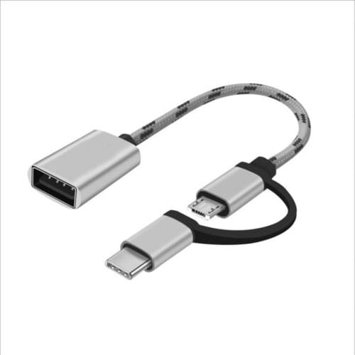 New 2 In 1 USB 3.0 OTG Adapter Cable Type-C Micro USB To USB 3.0 Interface Converter For Cellphone Charging Cable Line For Phone