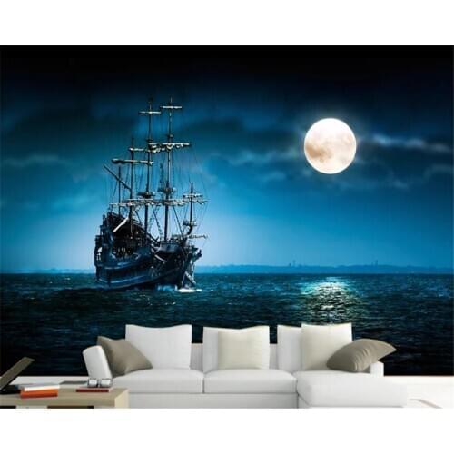 Beibehang wallpaper for walls 3 d mural Custom wall stickers wallpaper dream night boat children room wallpaper background wall