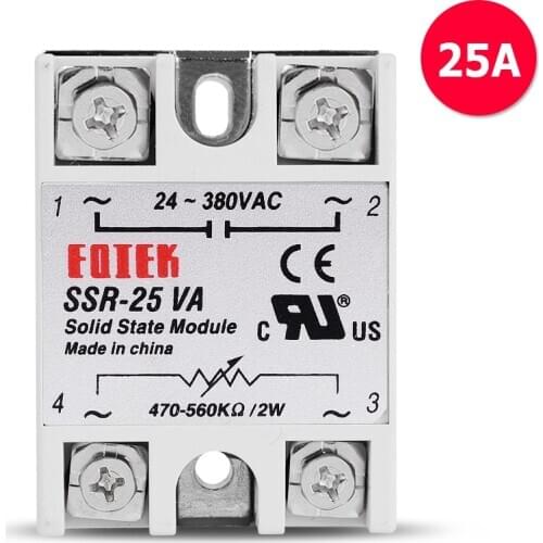 25A SSR 25VA 24-380VAC Single Phase Voltage Regulator Adjustable Power Supply Stabilizer Isolated Solid State Relay Resistance
