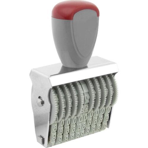 Office 10 Band 5mm x 3mm Rubber 0-9 Numbers Numbering Stamp Gray Red