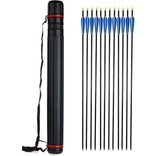 Plastic Telescopic Quiver Portable Adjustable Multi-funtion Back Bow and Arrow Holder Barrel for Hunting Shooting 18-0031