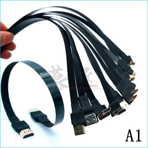 0.1M-0.8M FPV HDMI- compatible Type A Male to HDMI Male HDTV FPC Flat Cable for Multicopter Aerial Photography 10cm-80cm