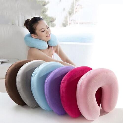Memory Foam Pillow U-Shape Travel Pillows Neck For Airplane Neck Support Travel Accessories Comfortable Pillows For Sleep