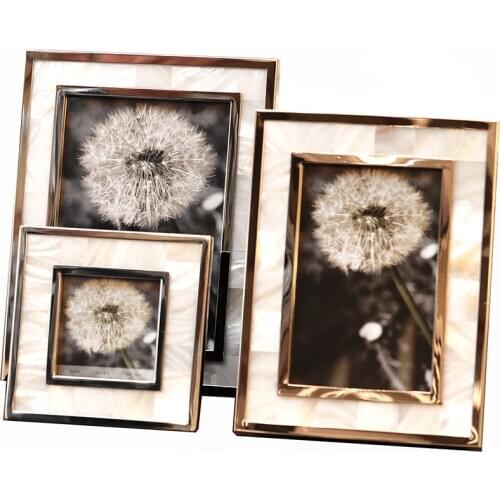 Nordic Photo Frame Metal Gold Shell Creative Interior Accessories Classic Family Photo Frame Picture Home Decoration Gift XK001