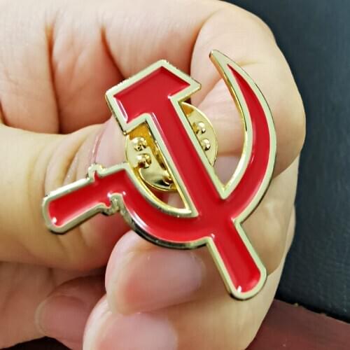 Soviet Communism Enamel Pin USSR sickle and hammer Brooch Russia Army stunning symbol Jewelry