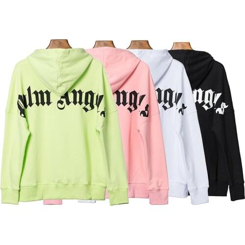 Palm Angels 21SS Letter Logo Unisex Hooded Sweatshirt for Men and Women Casual Fashion Men Loose Sports Jacket Boyfriend Gift