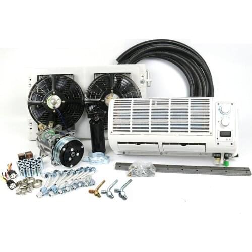 Universal 12V 24V Air Conditioning Evaporator Kit for Car Heavy Duty Truck Van Tractor Excavator Engineering Vehicle Conditioner