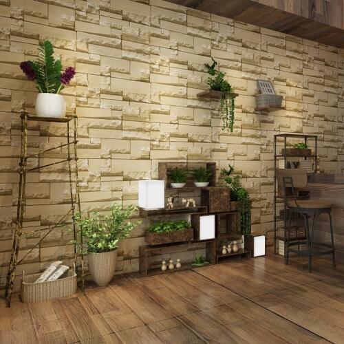 0.53*10 meter/ roll non-woven fabrics 3d three-dimensional vintage brick wallpapers