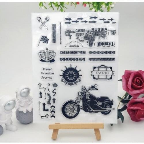 1pc Motor Travel Silicone Clear Seal Stamp DIY Scrapbook Embossing Photo Album Decoration Rubber Stamp Art Handmade Stationery