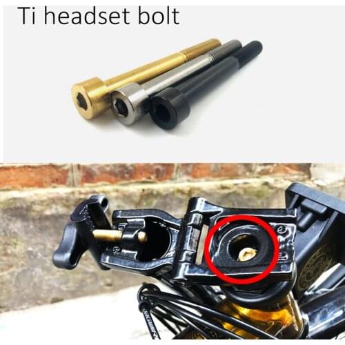 1pcs titanium Ti folding bike stem bolt for bicycle head tube 3colors